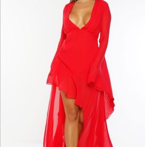Never Worn Sexy Red High-low Dress
